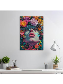 Dekorstation - Colourfull Flower On Lady Face Moder Art Canvas Painting