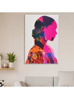 Dekorstation - Woman Silhouette Bold Colorful Wall Decor Contemporary Portrait Painting