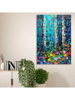 Dekorstation - Birch Forest Textured Landscape Wall Painting Modern Nature