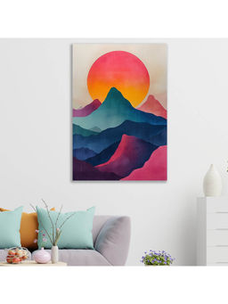 Dekorstation - Painting Vibrant Sunrise Over Abstract Mountains Sunrise Dreams Art
