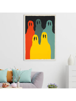 Dekorstation - Colorful Ghosts Abstract Modern Halloween Canvas Painting Wall Decor