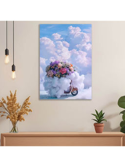 Dekorstation - Scooter On Cloud Ride Floral Fantasy Wall Painting