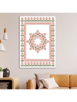 Dekorstation - Floral Mandala Canvas Wall Painting Vintage Inspired Botanical Pattern