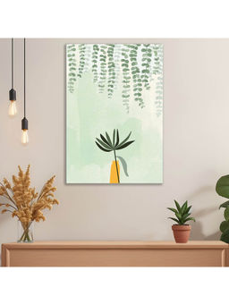 Dekorstation - Minimalist Botanical Wall Art Green Leaf Plant In Vase Canvas Print