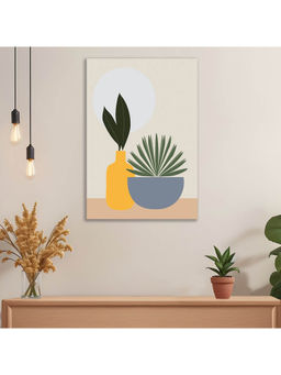 Dekorstation - Boho Minimalist Plant Wall Painting Abstract Botanical Vases & Sun