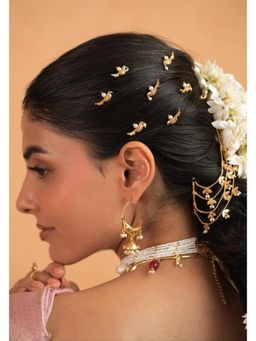 Tangerine - Gold Plated Maina Hair Pin