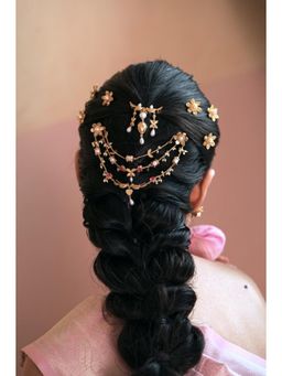 Tangerine - Gold Plated Sarika Hair Chain