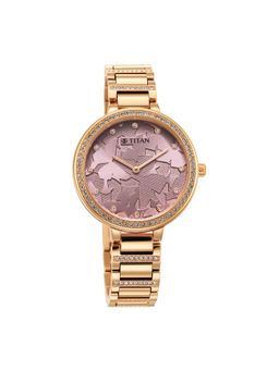Titan - 95211Wm01 Purple Glitz Pink Dial Analog Watch for Women