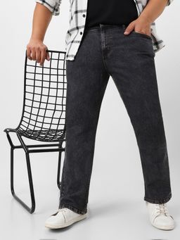 Urbano Plus - Mens Dark Grey Washed Bootcut Jeans Stretchable