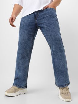 Urbano Plus - Mens Light Blue Washed Bootcut Jeans Stretchable