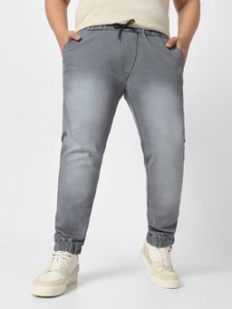 Urbano Plus - Grey Regular Fit Jogger Jeans Stretch