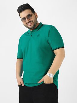 Urbano Plus - Men's Teal Solid Regular Fit Polo T-Shirt