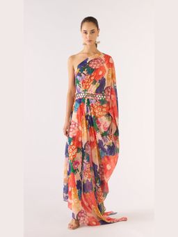 Basanti Kapde aur Koffee - Ivory Georgette Abstract Dress