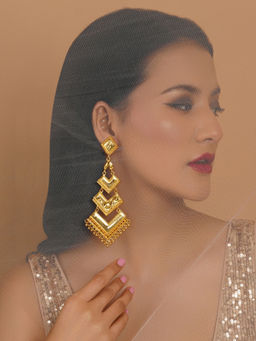 Ruby Raang Studio - Golden Lightweight Dangler Earrings