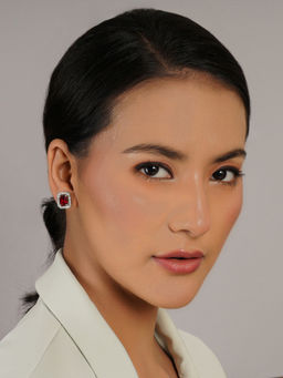 Ruby Raang Studio - Maroon Stone Studs