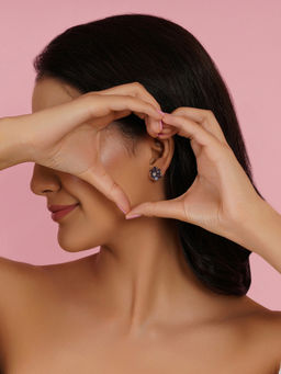 Ruby Raang Studio - Purple Stone Flower Studs