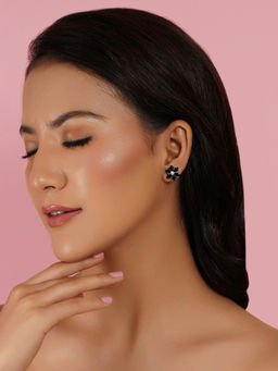 Ruby Raang Studio - Black Stone Flower Studs