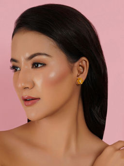 Ruby Raang Studio - Yellow Stone Flower Studs