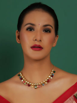 Ruby Raang Studio - Multi-Color Stone Kundan Neckpiece