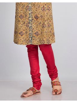 Fabindia - Red Tussar Cotton Regular Churidar