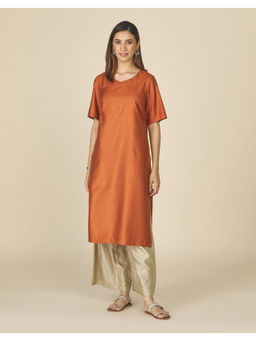 Fabindia - Round Neck Viscose Blends Long Kurta
