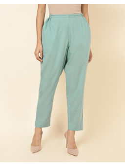 Fabindia - Green Cotton Straight Length Ethnic Pant
