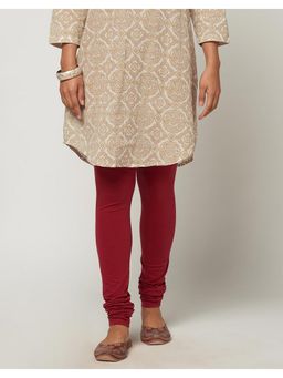 Fabindia - Maroon Cotton Full Length Churidar
