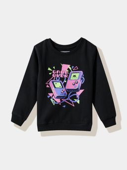 R&B - Graphic Regular Boys Sweatshirt-Black
