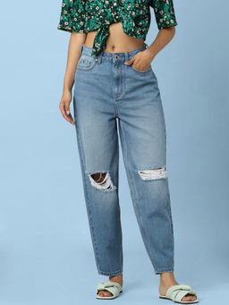 ONLY - Women Patterned Blue Jeans
