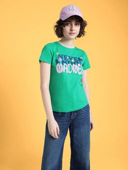 ONLY - Green Cotton Printed T-Shirt