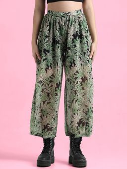 ONLY - Green Tropical Print Pant