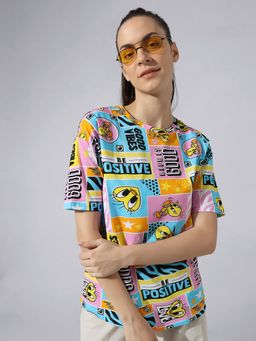ONLY - Multi-Color Oversized Printed T-Shirt