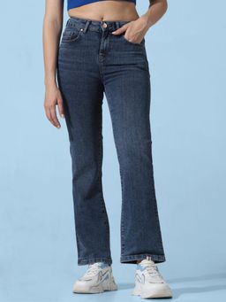 ONLY - Mid Waist Blue Wide Jeans