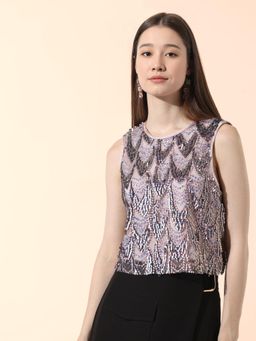 ONLY - Pink Sequin Detail Cropped Top