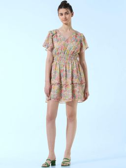 ONLY - Multi Printed Smocked Dress
