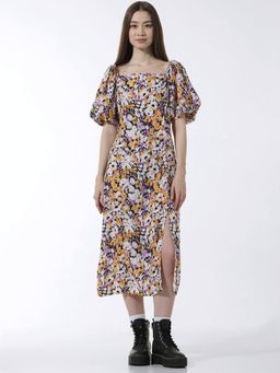 ONLY - Lavender Floral Print Midi Dress