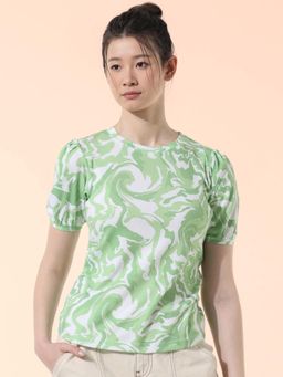 ONLY - Green Abstract Print T-Shirt