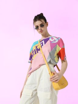 ONLY - Multi-Colour Printed Oversized T-Shirt