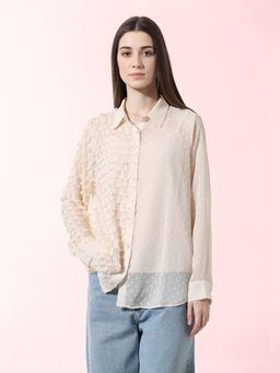 ONLY - Beige Textured Weave Shirt