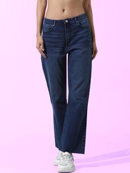 ONLY - Navy Blue High Rise Paola Straight Jeans