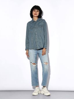 ONLY - Women Blue Denim Shirt