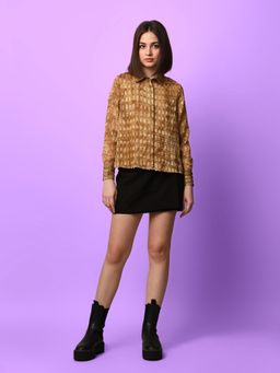 ONLY - Women Brown Textured Shirt