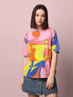 ONLY - Women Multicolor Loose Fit T-Shirt