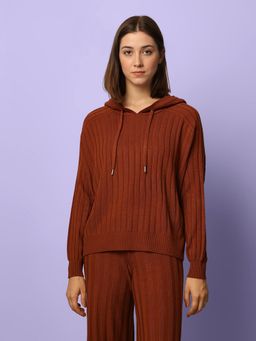 ONLY - Women Regular Fit Brown Hoodie
