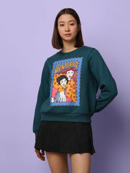 ONLY - Women Regular Fit Green Sweatshirt