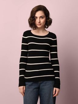 ONLY - Women Regular Fit Black Pullover Sweater