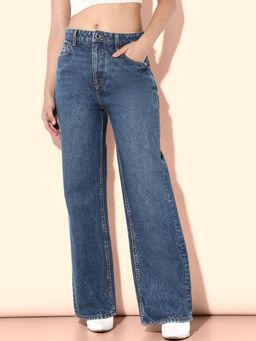 ONLY - Blue High Rise Wide Leg Jeans
