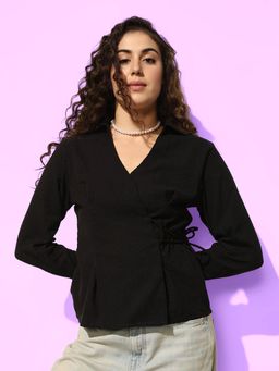 ONLY - Black Self Design Top