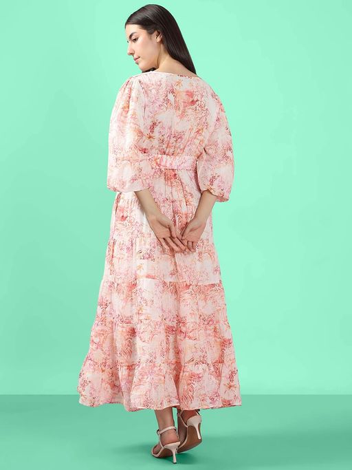 vero moda pink floral dress Vero Moda - Felicia Halterneck Maxi Dress - Women - Polyester - S
