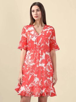 VERO MODA - Printed Fit and Flare Dress